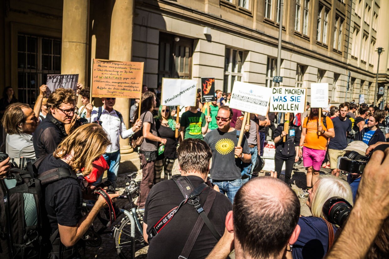 Demonstration für Pressefreiheit in Berlin.